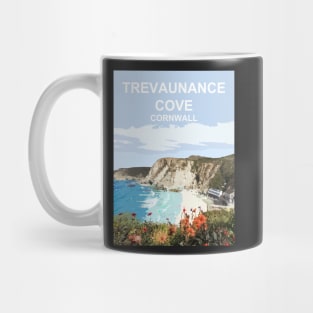 Trevaunance Cove, St Agnes Cornwall. Cornish gift. Kernow fishing harbour Mug